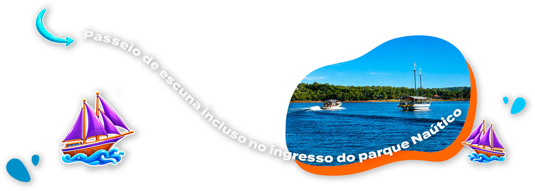 Passeio de escuna incluso no ingresso do parque Náutico