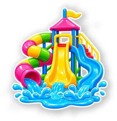 Ilustração de toboágua colorido